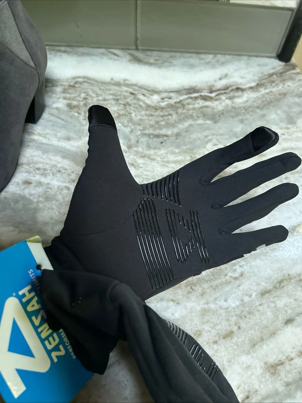 Zensah Smart Running Mittens M Black Convertible Winter Gloves Touchscreen New